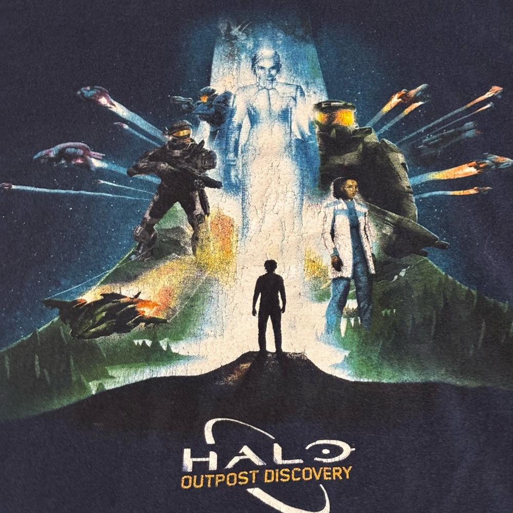 Halo Outpost Discovery Graphic Tee - Black with Multicolor Print